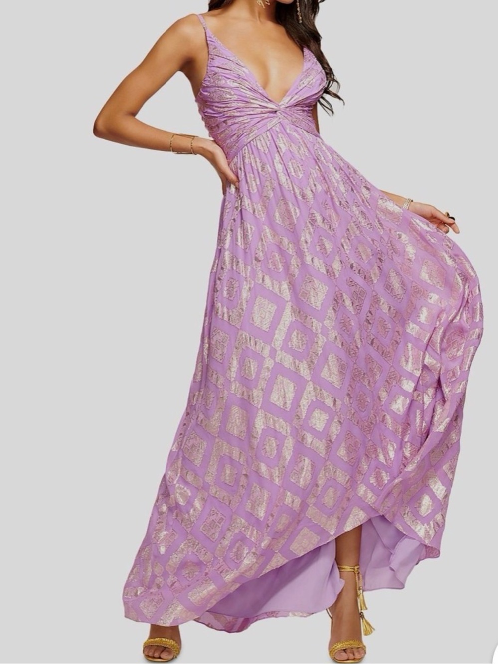 RAMY BROOK LAVENDER GOLD DRESS